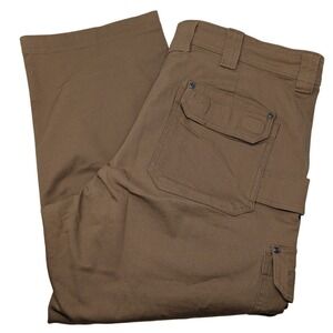 Duluth Trading Flex Fire Hose Cargo Pants Men's 40x28 Brown Relaxed Fit